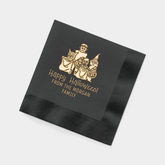 Trick oder Treaters Silhouette Happy Halloween Servietten Mit Folie (Links)