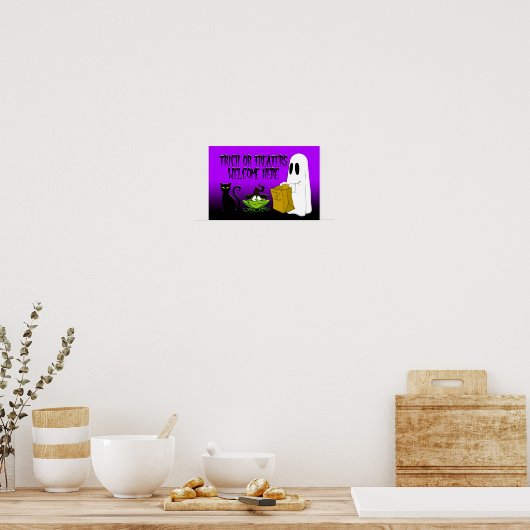 Trick oder Treaters Willkommen hier Halloween Post Poster (Küche)