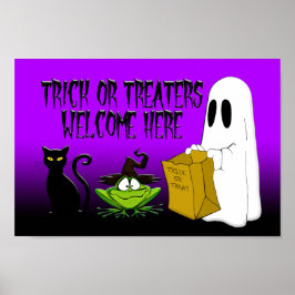 Trick oder Treaters Willkommen hier Halloween Post Poster