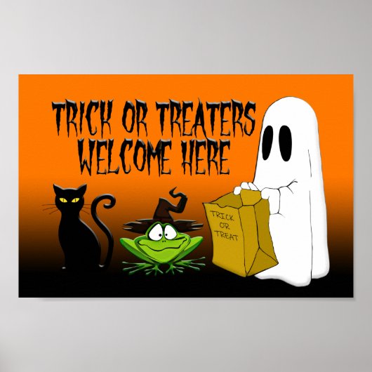Trick oder Treaters Willkommen hier Halloween Post Poster (Vorne)