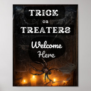 Trick oder Treaters Willkommen hier Spooky Hallowe Poster