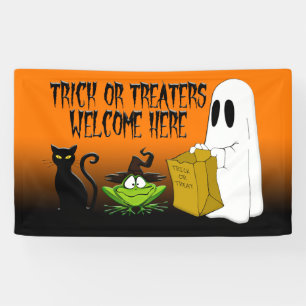 Trick oder Treaters willkommene Halloween Banner