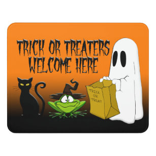 Trick oder Treaters willkommenes Halloween Türschild