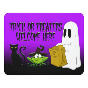 Trick oder Treaters willkommenes Halloween Türschild