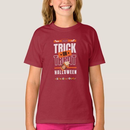 Trick- oder TreatHalloween-Design 2023 T-Shirt (Vorderseite)