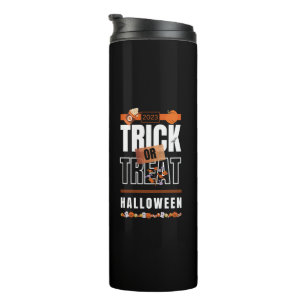 Trick- oder TreatHalloween-Design 2023 Thermosbecher