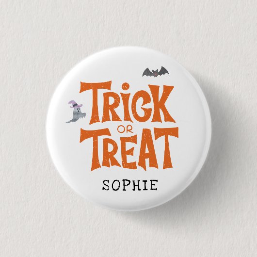 Trick- oder TreatHalloween-Familienkleidung Button (Vorderseite)