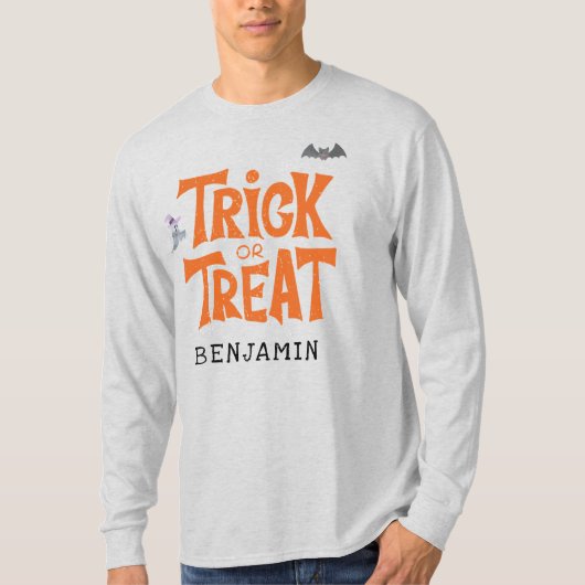 Trick- oder TreatHalloween-Familienkleidung T-Shirt (Vorderseite)