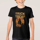 Trick oder Treatkleidung Retro Halloween Männchen Tri-Blend Shirt (Vorderseite)