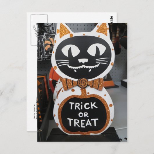 Trick oder Treatment Postkarte (Vorne/Hinten)