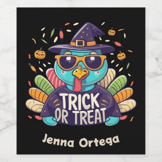 Trick oder Treatment Türkei - Hocus Pocus Weinetikett (Einzelnes Label)