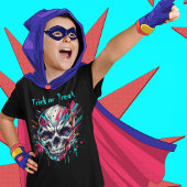 Trick oder Treatschädel, Abstrakt, KinderHalloween T-Shirt