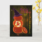 Trick oder Treatturm von Pumpkins Halloween Karte (Gelbe Blume)