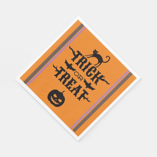 Trick- oder TreppenHalloween-Typografie-Party Serviette (Ecke)