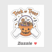 Trick- oder Treppenpaws - Niedliches KatzenHallowe Aufkleber (Blatt)