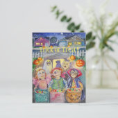 Trick oder Trete! Aquarell Postkarte (Stehend Vorderseite)