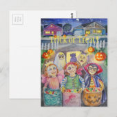 Trick oder Trete! Aquarell Postkarte (Vorne/Hinten)
