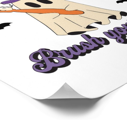 Trick oder Trete Brush Ihre Zähne Zahnpflegemittel Poster (Ecke)