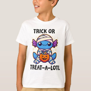 Trick oder Trete ein großes Axolotl Mummy Hallowee T-Shirt