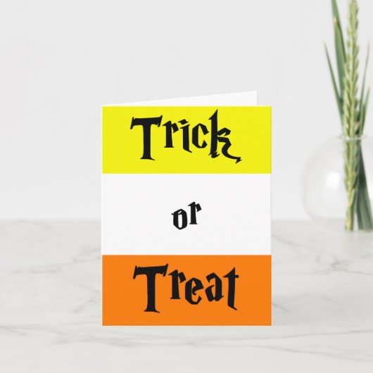 Trick oder Trete, Halloween-Karte klein, 4" x 5,6" Dankeskarte (Vorderseite)