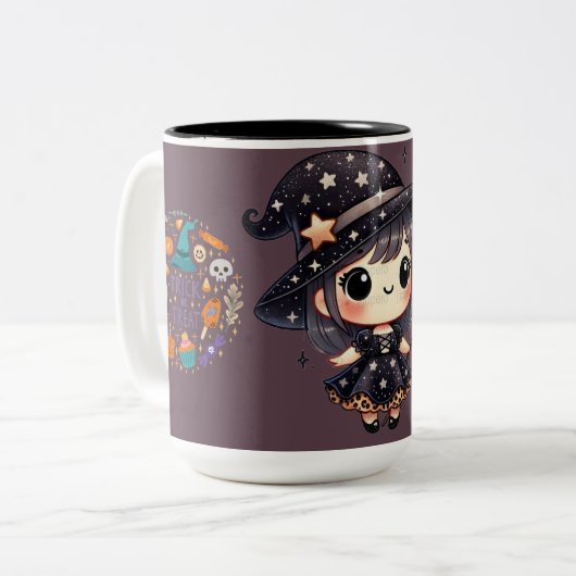 "Trick oder Trete Kaffee Tasse - Festlicher Hallow (Vorderseite Links)