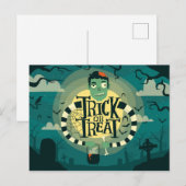 Trick oder Trete Spuk Friedhof Postkarte (Vorne/Hinten)