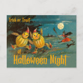 Trick oder Trete zu Halloween Night Postkarte (Vorderseite)