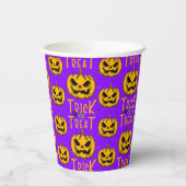 Trick oder Treten Creepy Pumpkins Halloween-Party Pappbecher (Rückseite)