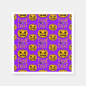 Trick oder Treten Creepy Pumpkins Halloween-Party Serviette (Vorderseite)