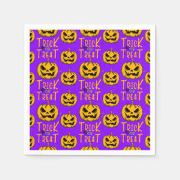 Trick oder Treten Creepy Pumpkins Halloween-Party Serviette