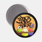Trick oder Treten Cupcake Monster Round Magnet (Vorderseite/Rückseite)