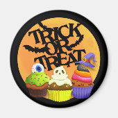 Trick oder Treten Cupcake Monster Round Magnet (Vorne)