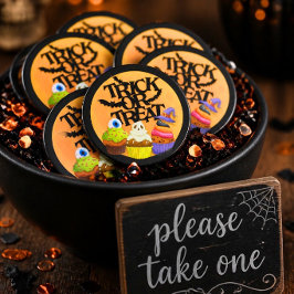 Trick oder Treten Cupcake Monster Round Magnet