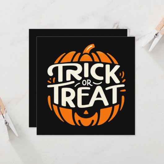 Trick oder Treten Grußkarten Karte (Vorderseite/Rückseite Beispiel)