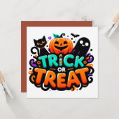 Trick oder Treten Grußkarten Karte (Vorderseite/Rückseite Beispiel)