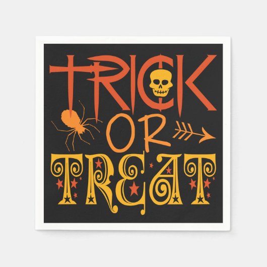 Trick oder Treten Halloween-Papierservietten Serviette (Vorderseite)
