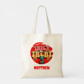 Trick oder Treten Individuelle Name Candy Tote Bag Tragetasche (Rückseite)