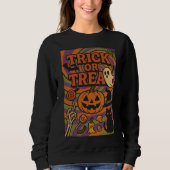 Trick oder Treten kompletter Brust Halloween Kleid Sweatshirt (Vorderseite)