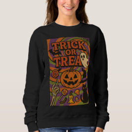 Trick oder Treten kompletter Brust Halloween Kleid Sweatshirt
