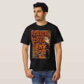 Trick oder Treten kompletter Brust Halloween Kleid T-Shirt (Vorne ganz)