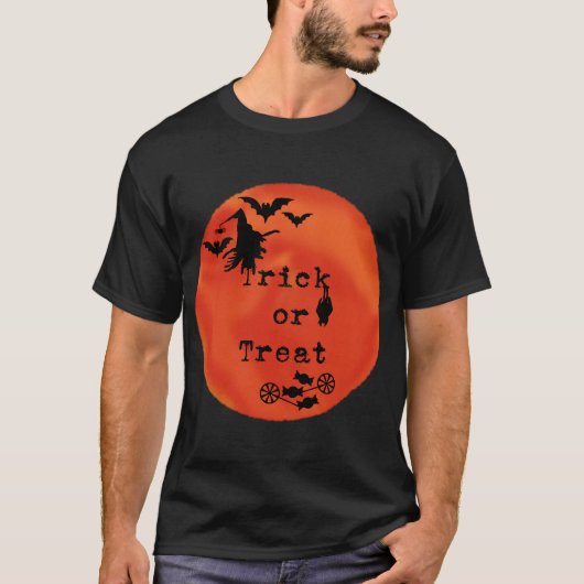 Trick oder Treten mit Hexen & Fledermäusen auf Ora T-Shirt (Vorderseite)