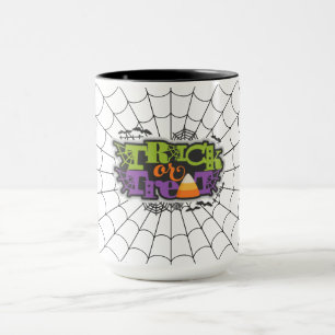 Trick oder Treten mit Spider Web Tasse