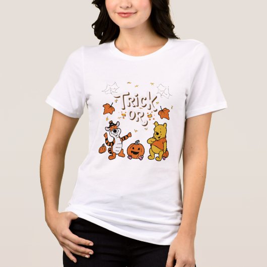Trick oder Treten mit Tigger und Winnie Tri-Blend Shirt (Vorderseite)