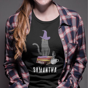 Trick oder Treten Moderne schwarze Katze Womens Ha Tri-Blend Shirt