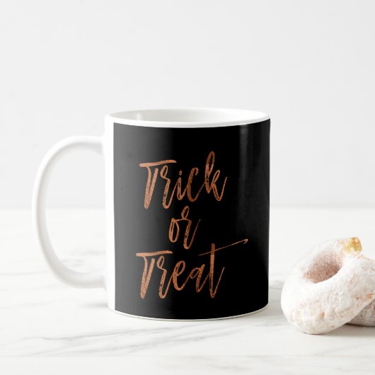 Trick oder Treten Moderner Halloween-Kaffeecup Kaffeetasse (Mit Donut)
