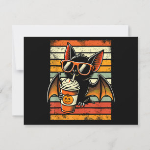 Trick oder Treten Niedlichen Bat Hipster Latte Fun