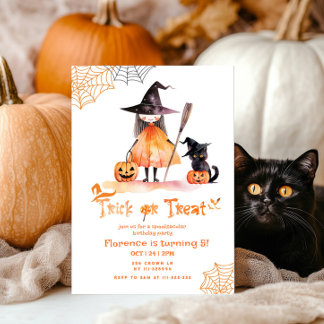 Trick oder Treten niedlichen Spooktacular Geburtst Einladung