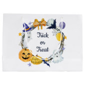 Trick oder Treten Wasserfarben Pumpkin & Ghosts Wr Große Geschenktüte (Rückseite)