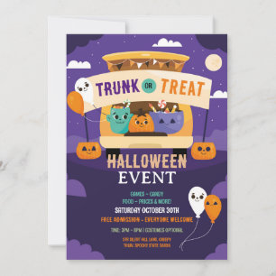 Trick oder Trunk Event Halloween Car Party Einladung