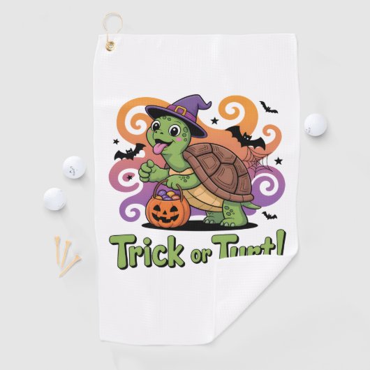 Trick oder Turt Funny Turtle Halloween Golfhandtuch (Insitu)